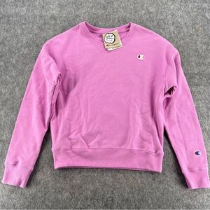 Champion Womens Pink Reverse Weave Sweatshirt Size S NEW